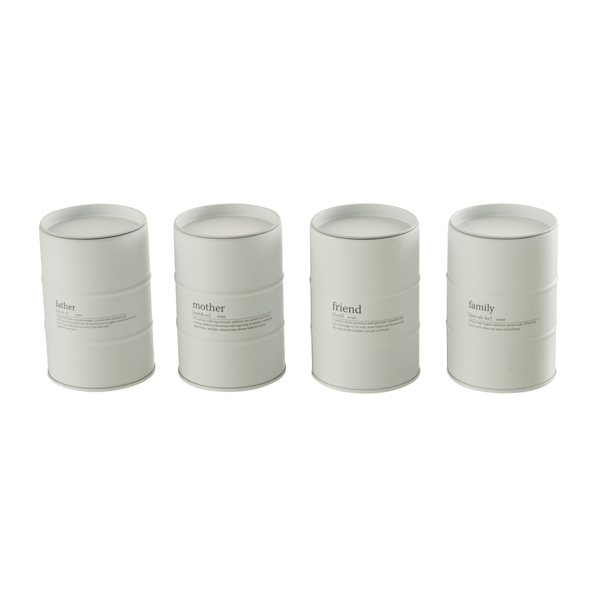 J-Line bougies parfumées Familie EN-FR- blanc - 55H - 4 pcs