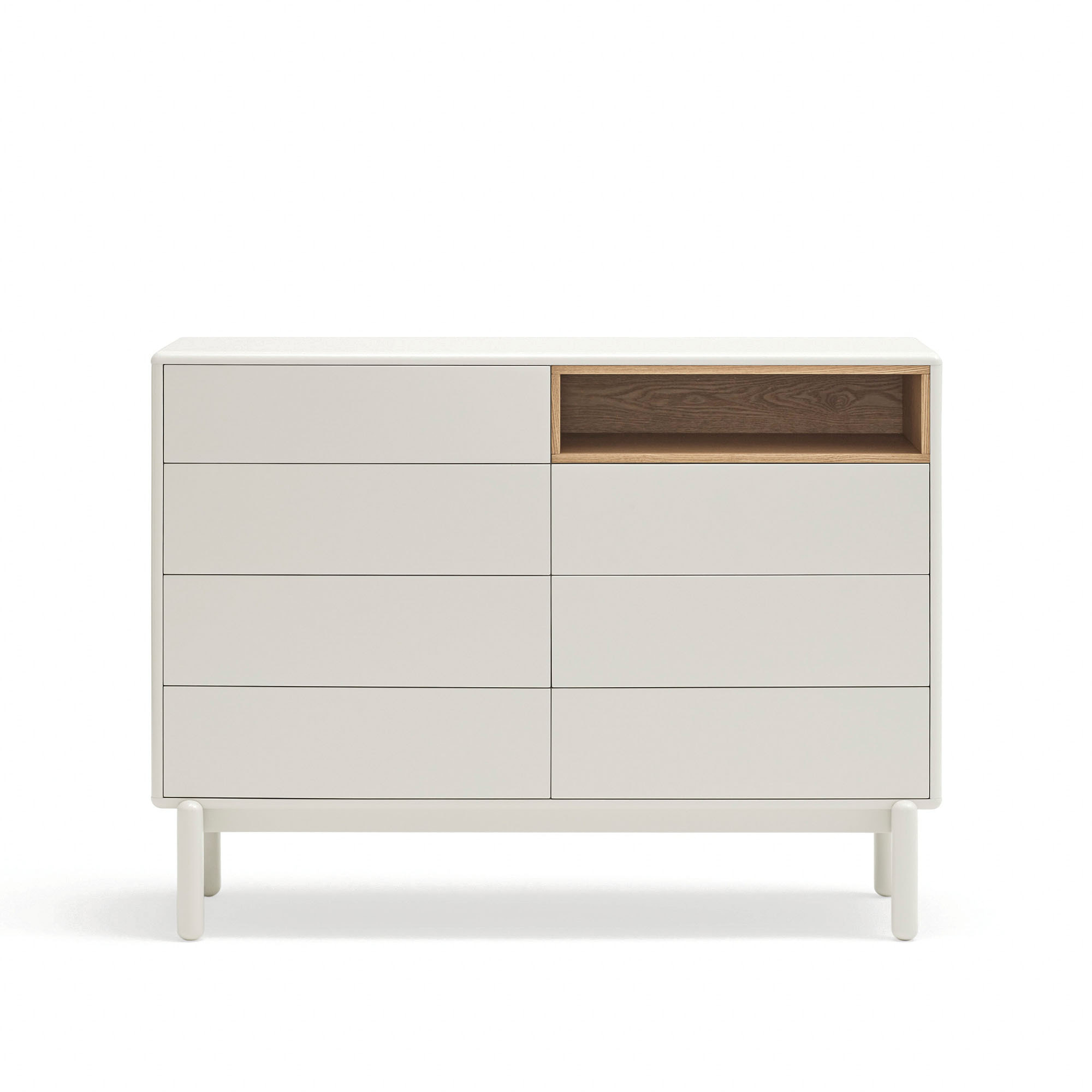Cómoda Corvo 7 cajones crema