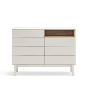 Cómoda Corvo 7 cajones crema