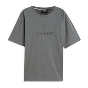 T-shirt uomo comfort fit con logo spessorato