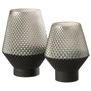 J-Line vase Motif - verre - gris - large - 14 cm de hauteur