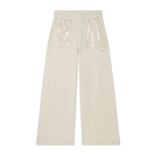 Pantaloni Wide leg con paillettes in French Terry Modal