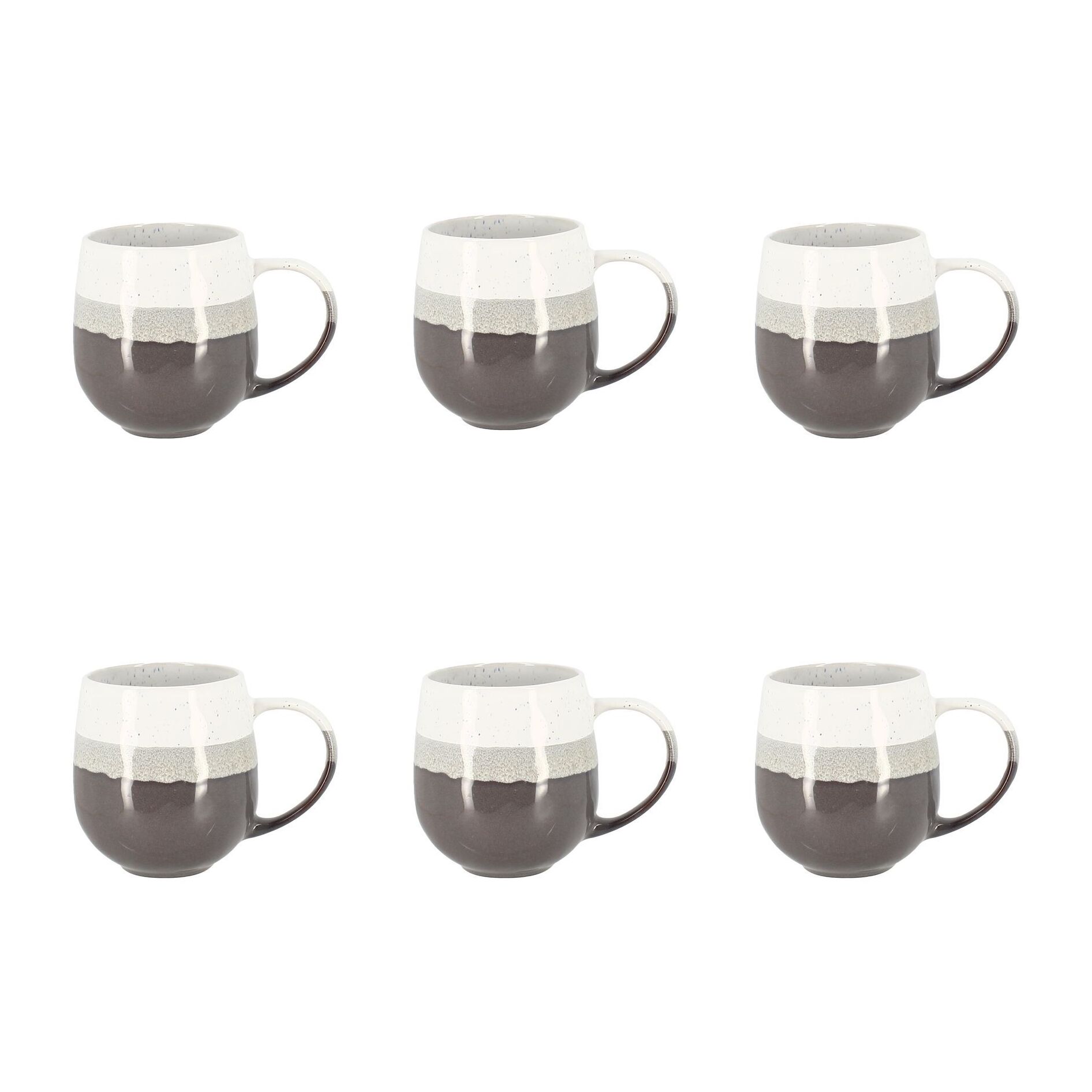 Lot de 6 mugs marron en grès 44cl RIGA