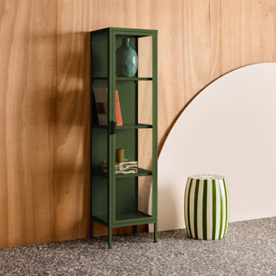 Buffet de rangement acier et verre trempé 1 porte 160cm ARKANSAS