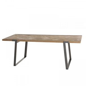 CLEMENCE - Table à manger 220x100cm bois et métal