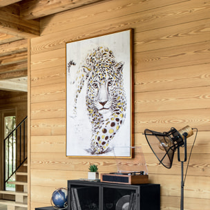 Toile imprimée "Pantère" encadrée 78x118 cm