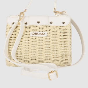 Bolso - Blanco - Medida: 20 cm x 15 cm x 9 cm