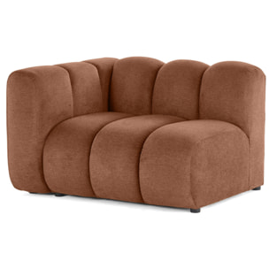 Debbie - module d'assise gauche en tissu texturé - Terracotta