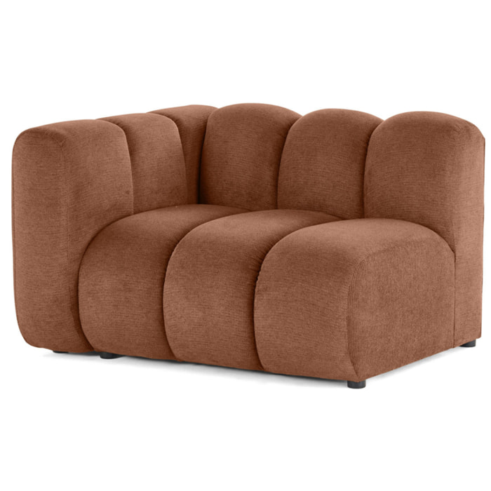 Debbie - module d'assise gauche en tissu texturé - Terracotta