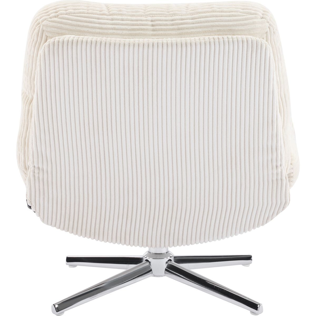 Fauteuil pivotant en velours cotelé et piètement chromé - JULIA