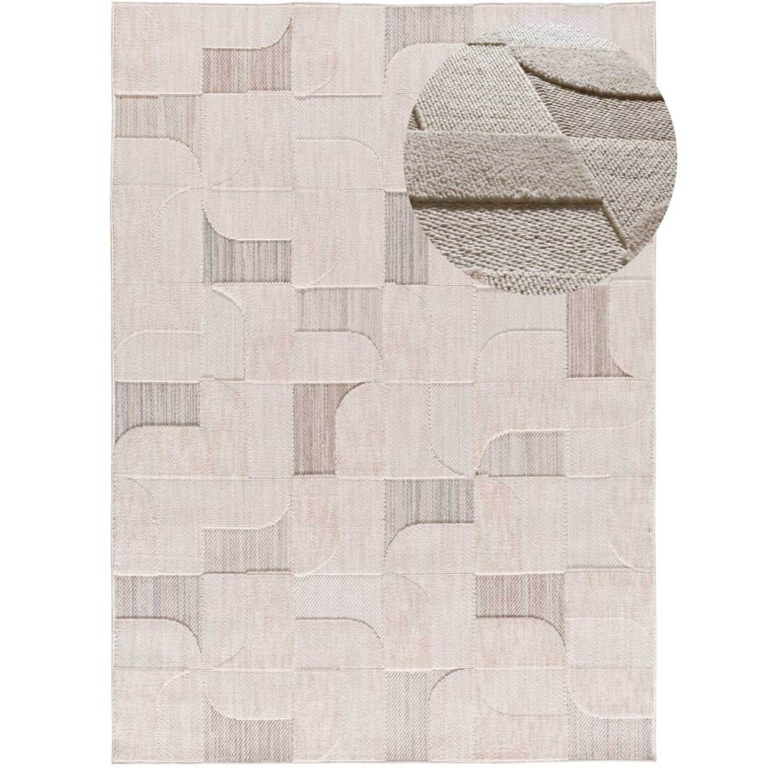 ELEMENT Alfombra en estilo Ã©tnico con relieve de color beige, varias medidas disponibles.