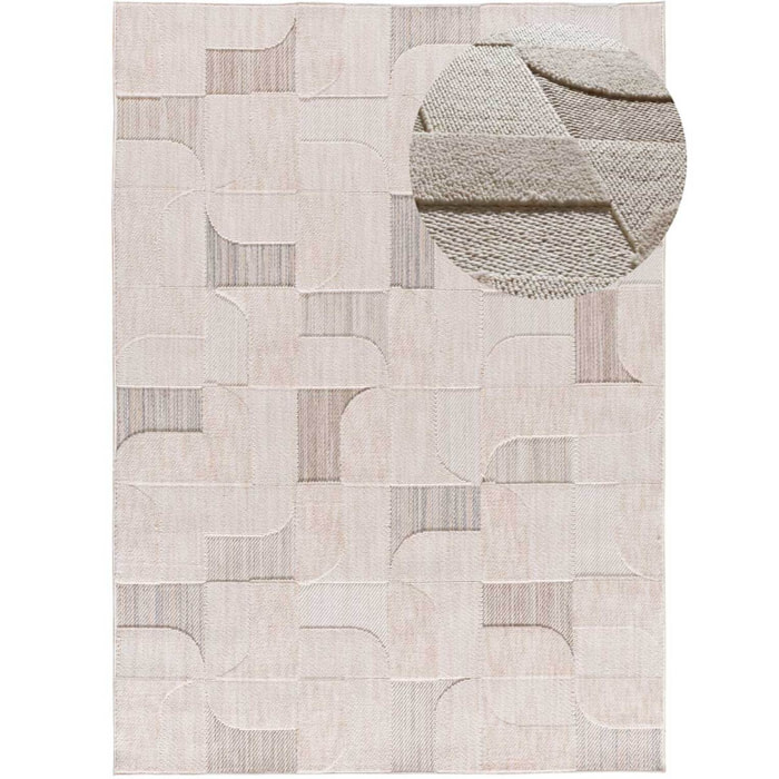 ELEMENT Alfombra en estilo étnico con relieve de color beige, varias medidas disponibles.