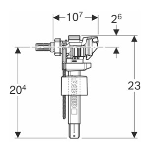 383 robinet flotteur pour réservoir encastré, entrée d’eau latérale, filetage laiton 3/8" (243.886.00.5)