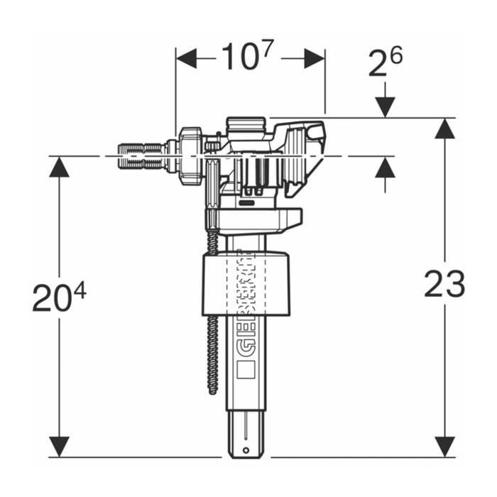 383 robinet flotteur pour réservoir encastré, entrée d’eau latérale, filetage laiton 3/8" (243.886.00.5)