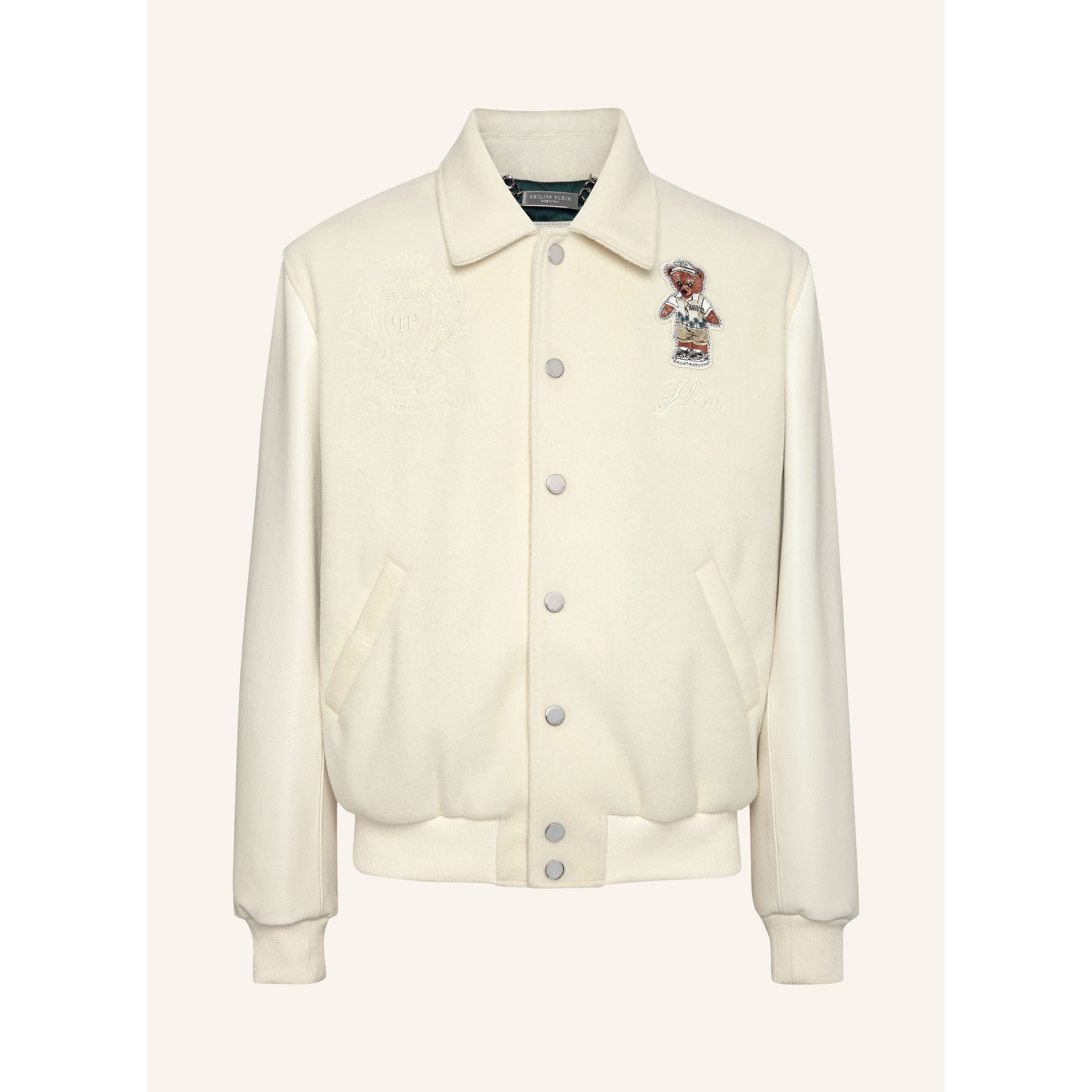 PHILIPP PLEIN Leather Bomber TEDDY