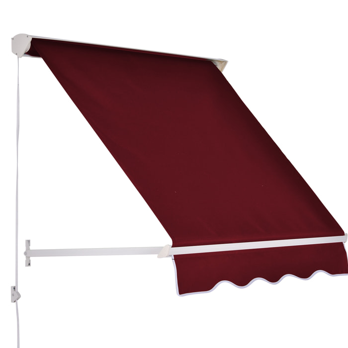 Store banne manuel inclinaison réglable aluminium polyester imperméabilisé 70L x 180l cm aubergine