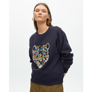 Felpa con applicazioni animali