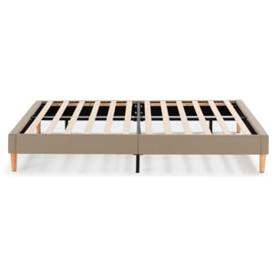 Base tapizada Aura 90/140/150/160x190-140x200cm cm Color Beige, 30 cm Altura