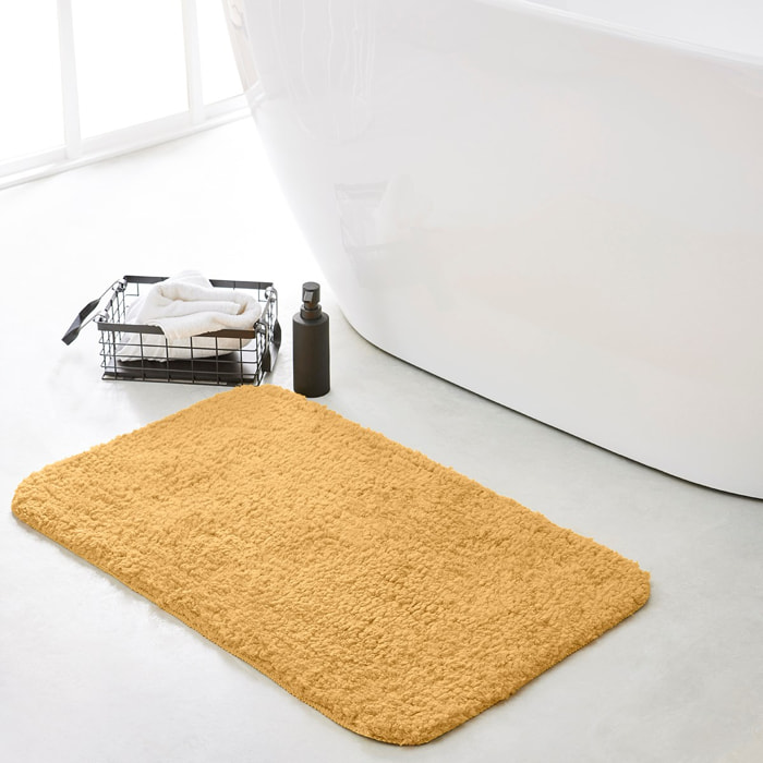 Tapis de bain tufté uni ESSENTIAL jaune