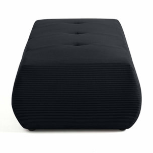 Onyx - pouf d'appoint - en velours côtelé - Noir
