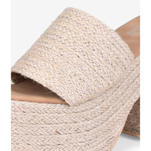 Sandalias de esparto con plataforma y tacón XXL