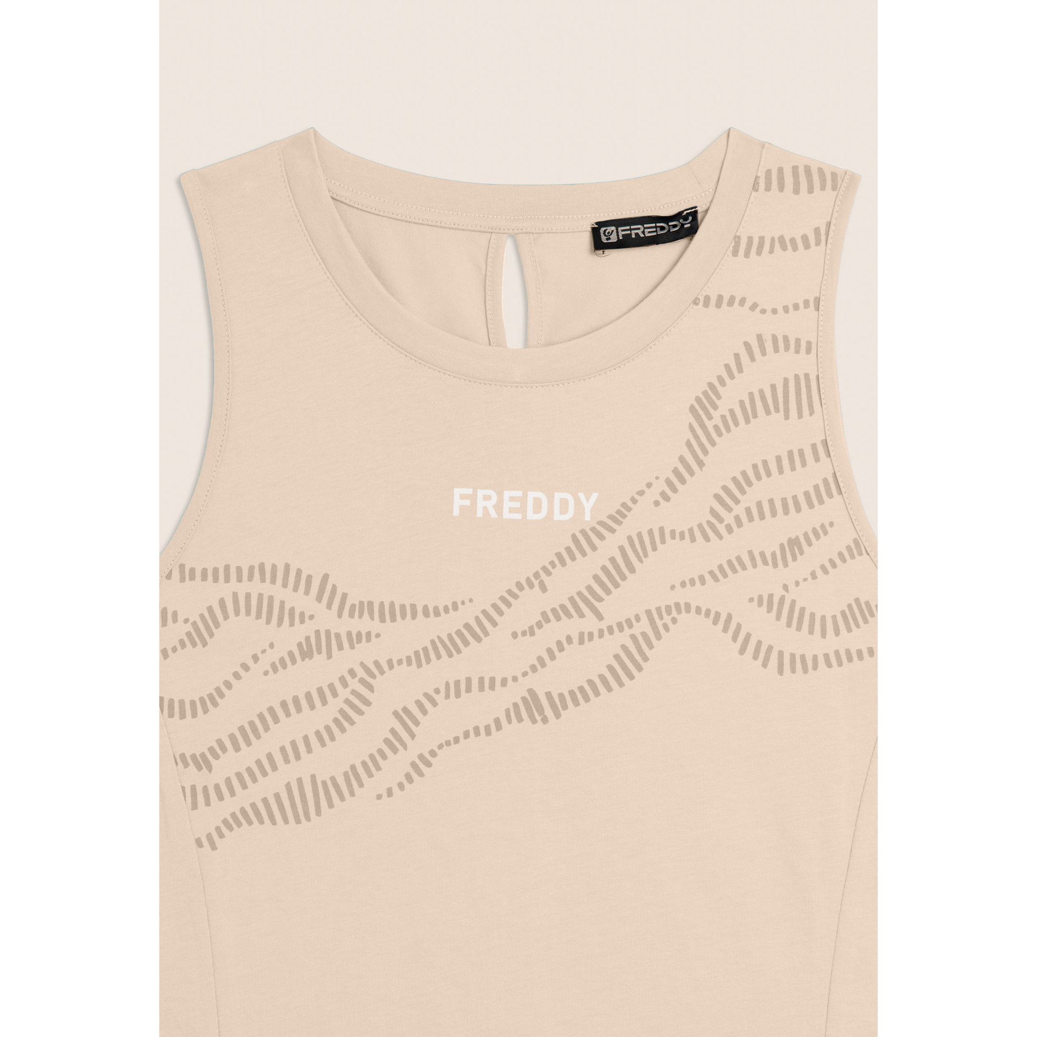 Abito con Motivo Grafico e Dettaglio Cut-Out