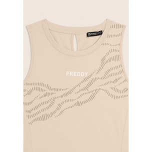 Abito con Motivo Grafico e Dettaglio Cut-Out