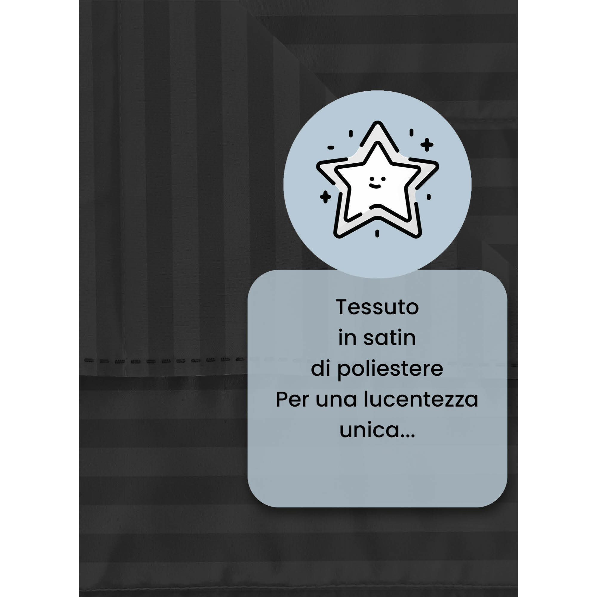 TRAPUNTINO ESTIVO 100gr SATIN STRIPES, Raso di Poliestere, Made in Italy - NERO