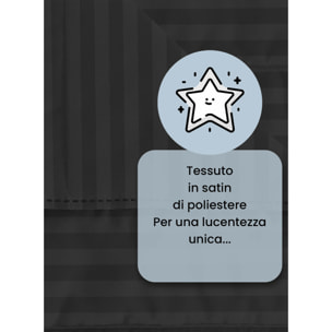 TRAPUNTINO ESTIVO 100gr SATIN STRIPES, Raso di Poliestere, Made in Italy - NERO