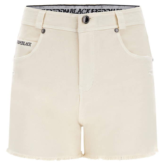 Shorts FREDDY BLACK distressed con fondo sfrangiato