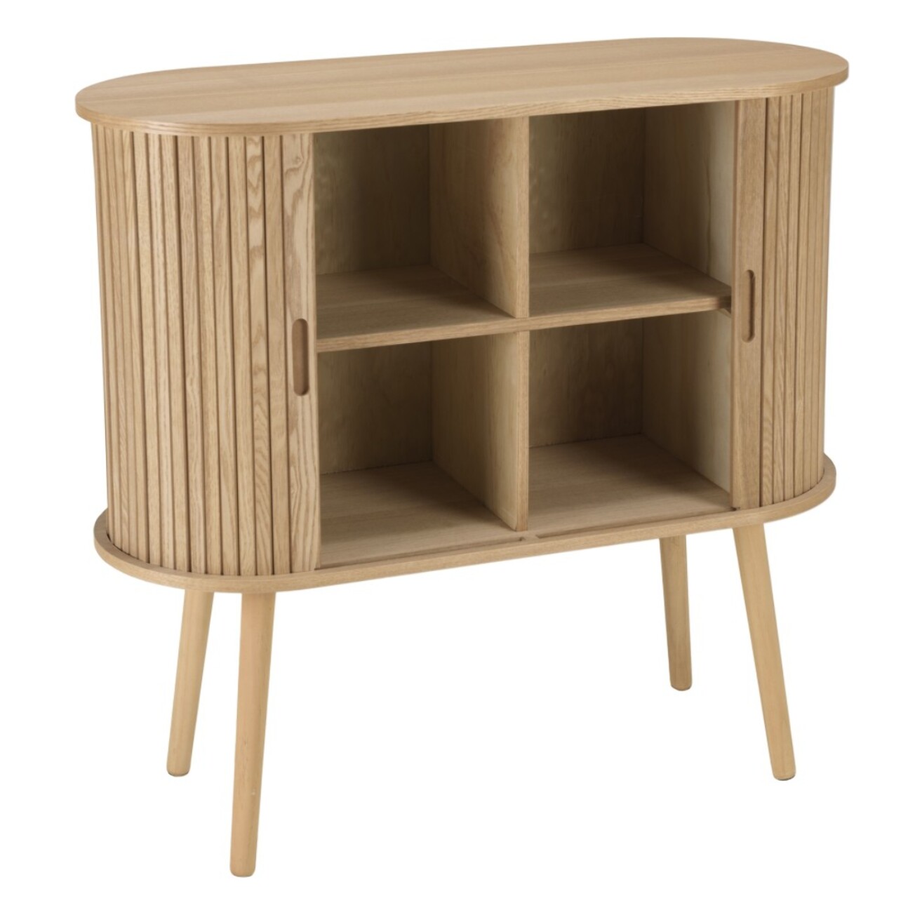 AGATHE - Buffet ovale 80x33cm en bois couleur naturelle