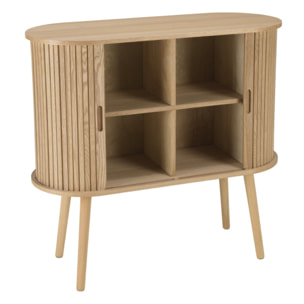 AGATHE - Buffet ovale 80x33cm en bois couleur naturelle