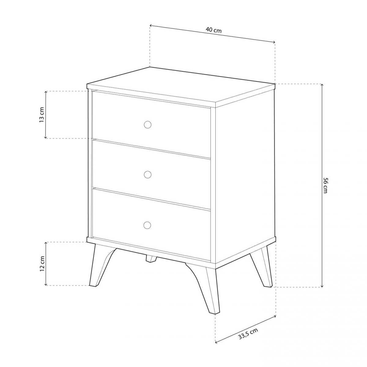 Mesita de noche Iconic Blanco Artik (Blanco Mate)