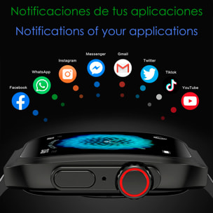 Smartwatch OP88. Pantalla curva AMOLED de 1.95 px, con llamadas Bluetooth, monitor de salud, corona multifunción.