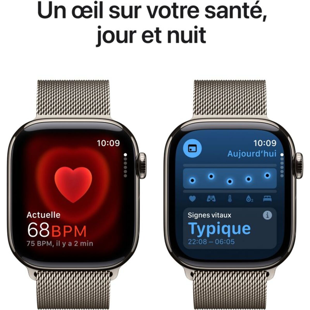 Montre connectée APPLE WATCH Serie 10 46mm Titane Naturel Loop Cell