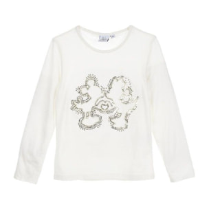 Maglia con paillettes bianca Mickey e Minnie Kiss Lei Disney