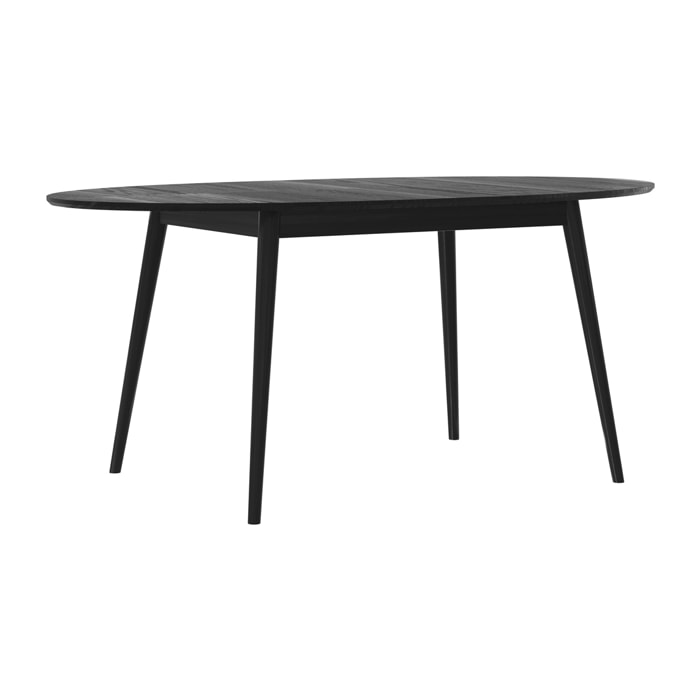 Table ovale 6/8 personnes extensible en bois noir 170/200 cm - Eddy