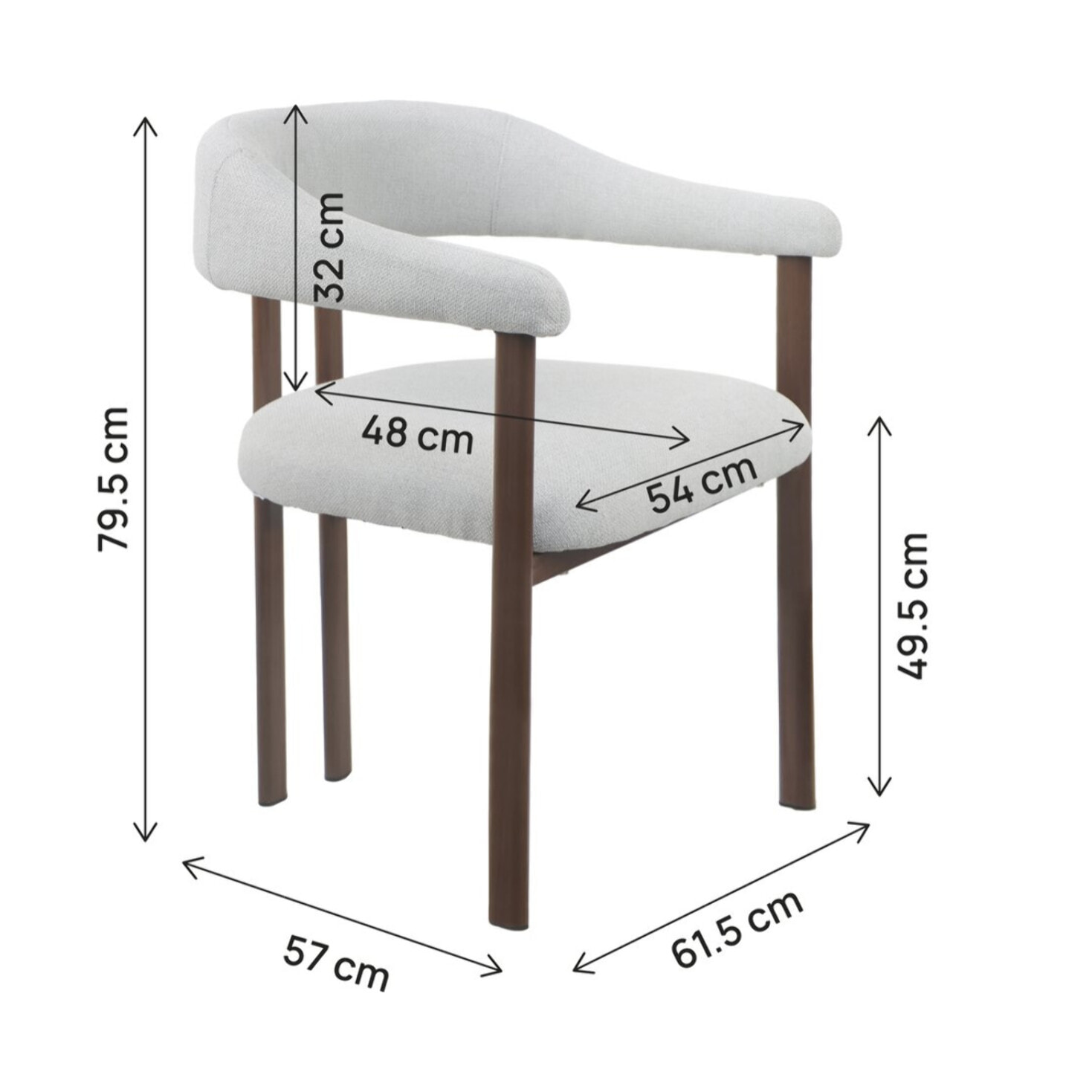 Lot de 2 chaises de salle à manger imitation bois "Serelia" - Gris clair