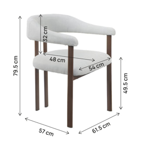 Lot de 2 chaises de salle à manger imitation bois "Serelia" - Gris clair