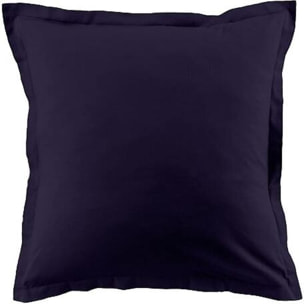 Lot De 2 Taies 100% Coton 57fils Bleu Imperial