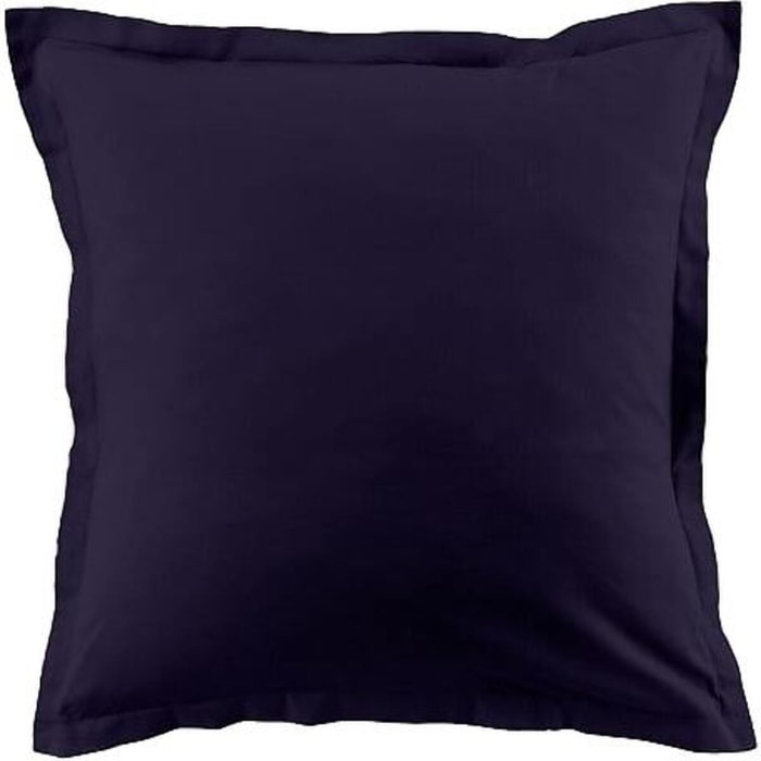 Lot De 2 Taies 100% Coton 57fils Bleu Imperial