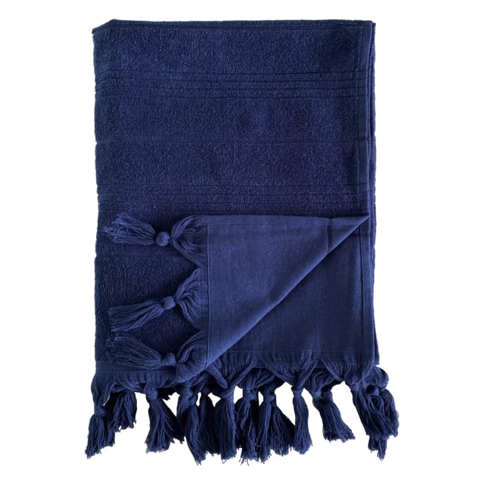 Fouta doublée éponge XL - Hammam Navy - 330g/m²