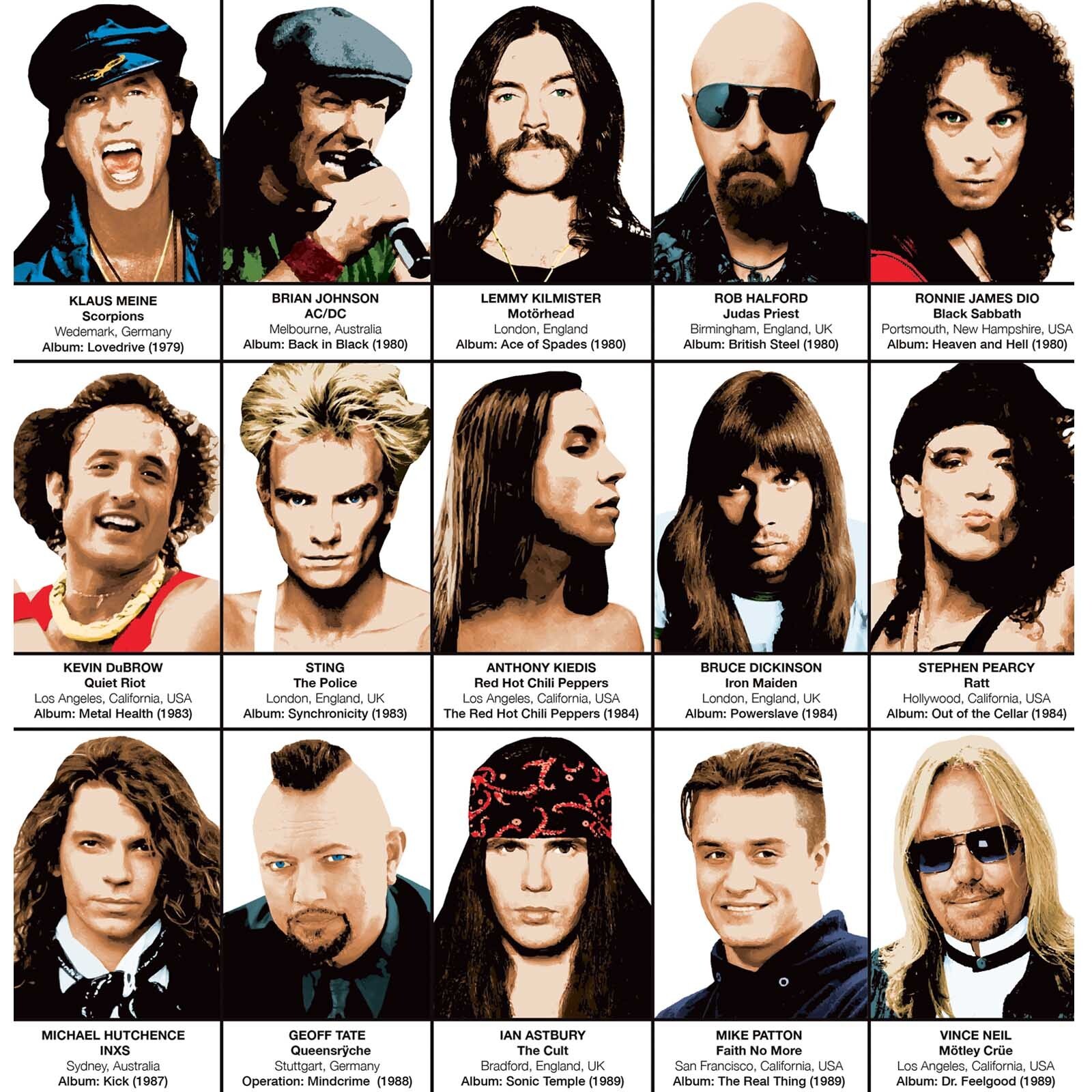 Affiche - Legendary Rockstars Singers - Olivier Bourdereau