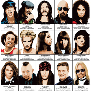 Affiche - Legendary Rockstars Singers - Olivier Bourdereau