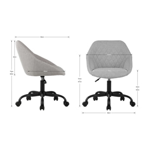 Silla de estudio Lucie tela gris 84x58x60 cm