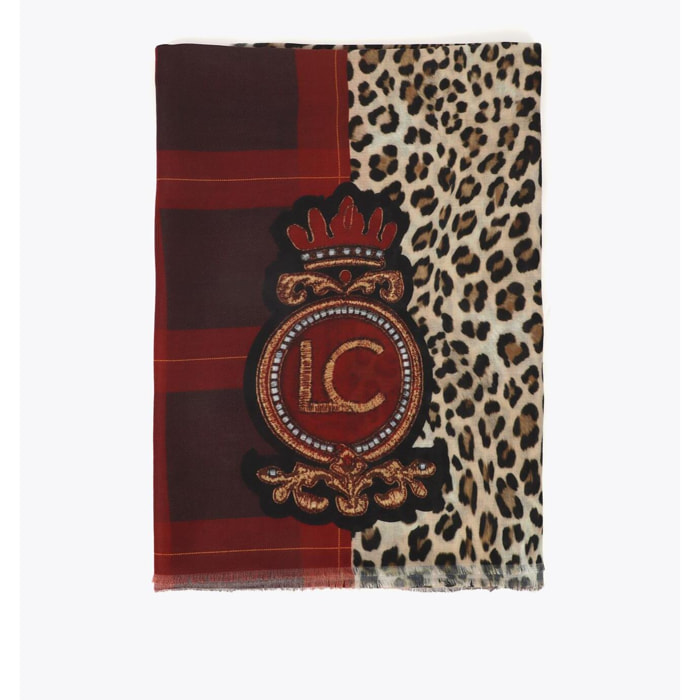 Foulard stampa animale e tartan