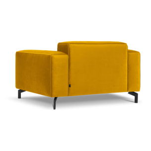 Fauteuil xl "Paradis" en velours jaune