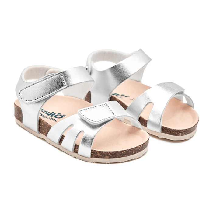 Sandalias De Bebé BIO Tiras Plata