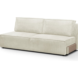 Module canapé convertible 2 places en velours côtelé - HARPER MOD