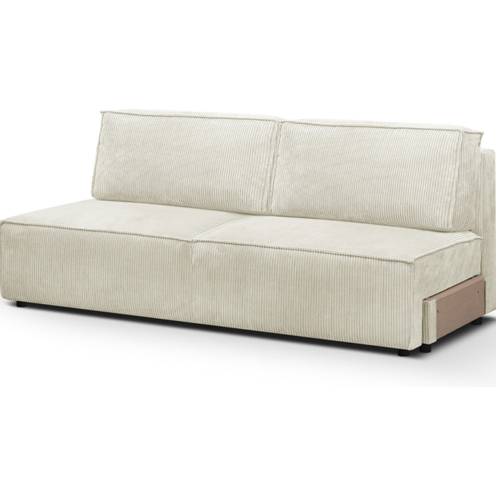 Module canapé convertible 2 places en velours côtelé - HARPER MOD